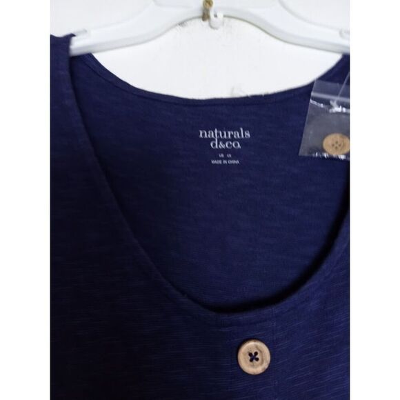 NWOT Naturals D& Co. Women Dark Blue Short Sleeve Cotton Blend Maxi Dress sz 4X - Picture 6 of 9